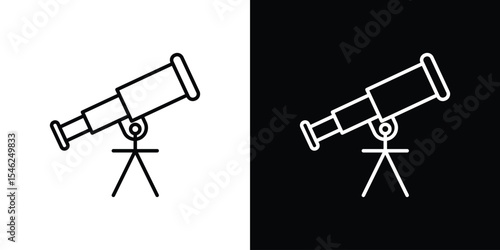 Boat Telescope icon in black. flat graphic vector icon