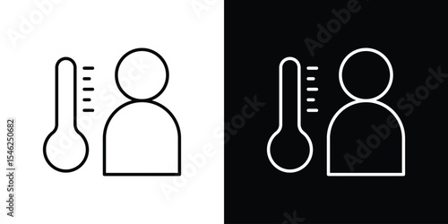 Body temperature icon in black. flat graphic vector icon