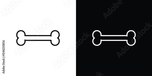 Bone icon in black. flat graphic vector icon