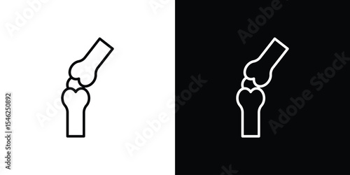 Bones icon in black. flat graphic vector icon