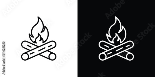 Bonfire icon in black. flat graphic vector icon