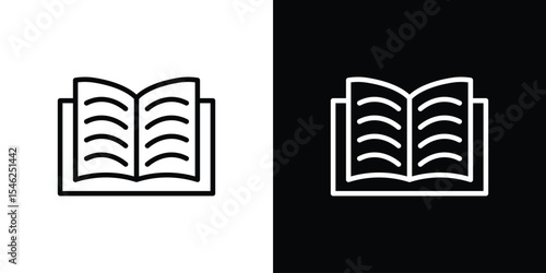 Book icon in black. flat graphic vector icon