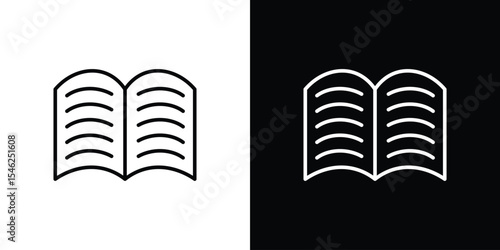 Book icon in black. flat graphic vector icon