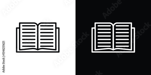 Book icon in black. flat graphic vector icon