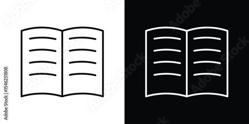 Book icon in black. flat graphic vector icon