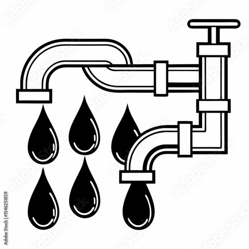 "Water Infrastructure Icons Set – Thin Line Style for Engineering, Utilities, and Environmental Projects"