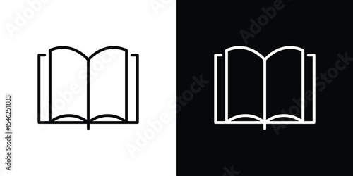 Book open icon in black. flat graphic vector icon
