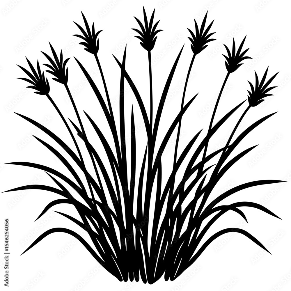 Obraz premium Floral Grassline Vector Art