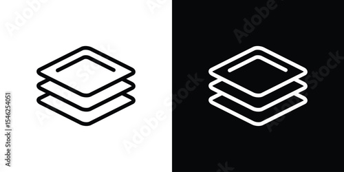 3 Layers icon in black. flat graphic vector icon