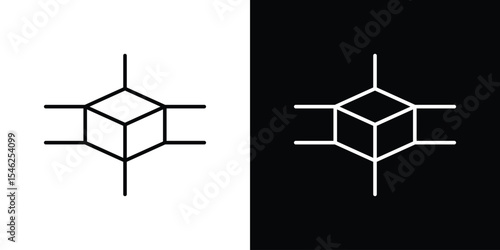 3D modeling icon in black. flat graphic vector icon