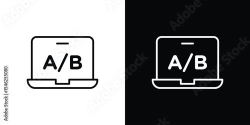 A B test icon in black. flat graphic vector icon
