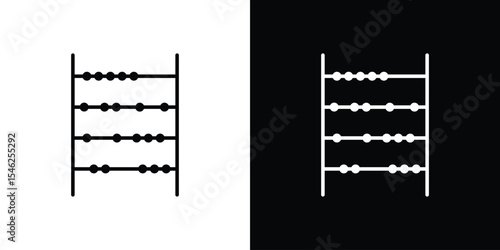 Abacus icon in black. flat graphic vector icon