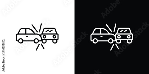 Accident icon in black. flat graphic vector icon