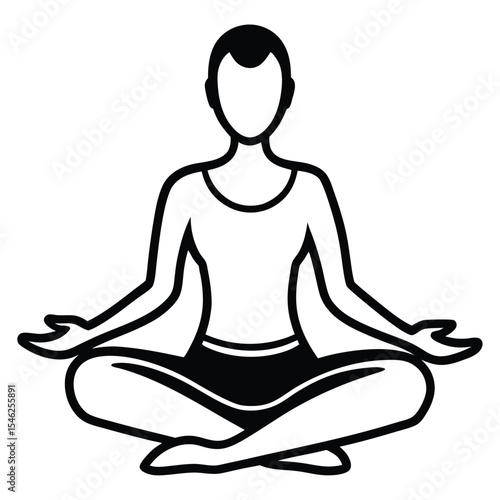  Person silhouetted in lotus yoga pose meditation.