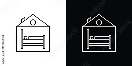 Accommodation icon in black. flat graphic vector icon