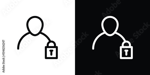 Account closed icon in black. flat graphic vector icon