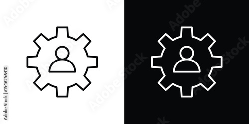 Account settings icon in black. flat graphic vector icon