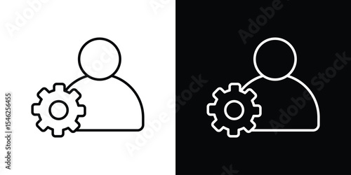Account settings icon in black. flat graphic vector icon