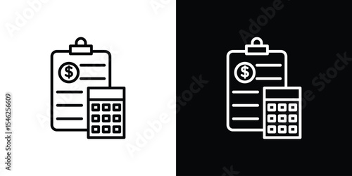 Accounting icon in black. flat graphic vector icon
