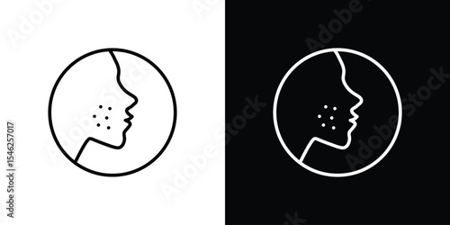 Acne icon in black. flat graphic vector icon