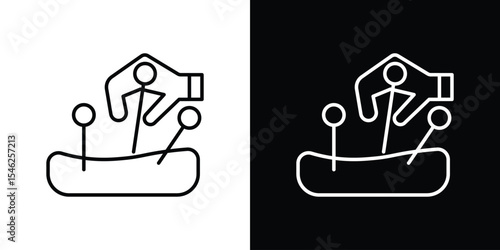 Acupuncture icon in black. flat graphic vector icon