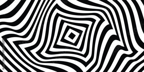 Bild auf Leinwand Abstract hypnotic pattern with black-white striped lines