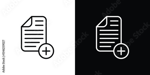 Add document icon in black. flat graphic vector icon