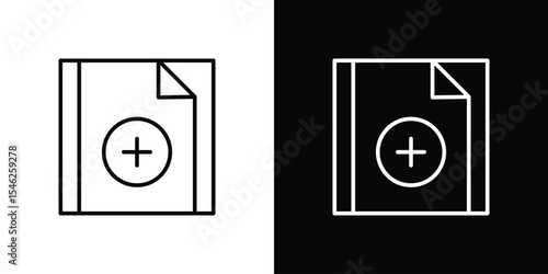 Add document icon in black. flat graphic vector icon