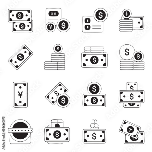 Pixel Art Money Icons: Finance, Banking, and Investment Graphics