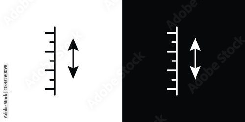 Adjustable height icon in black. flat graphic vector icon