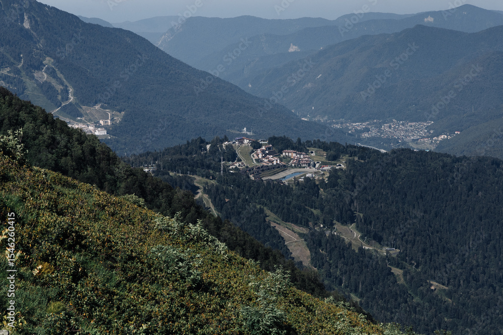 Fototapeta premium Landscape photography of the wild nature of the Bzerpensky cornice, Sochi Krasnaya Polyana