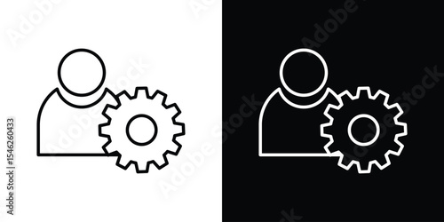 Admin icon in black. flat graphic vector icon