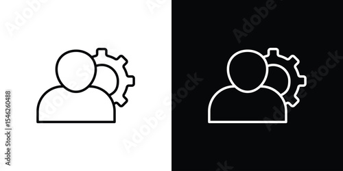 Admin icon in black. flat graphic vector icon