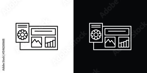 Admin panel icon in black. flat graphic vector icon