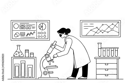 female pathologist doctor working in lab