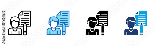 Copy Writer icon Multi Style Vector Illustration 