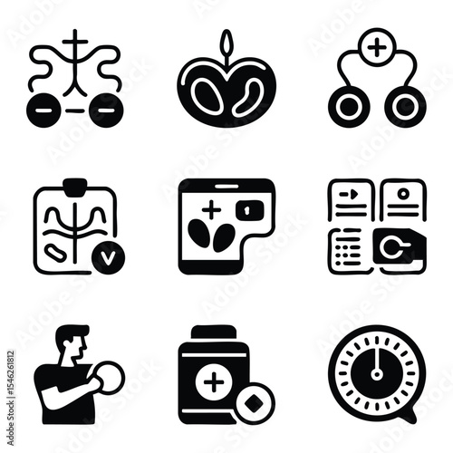 Pixel Art Medical Icons: Healthcare, Wellness, Fitness & Technology