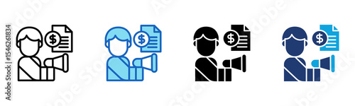 Sponsor icon Multi Style Vector Illustration 