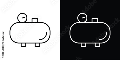 Air compressor icon in black. flat graphic vector icon