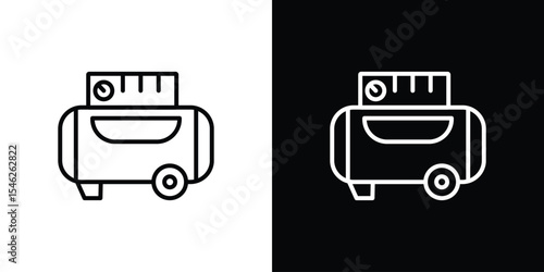 Air compressor icon in black. flat graphic vector icon