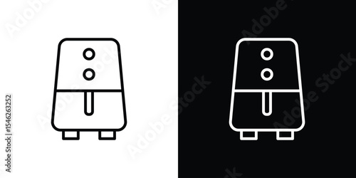 Air fryer icon in black. flat graphic vector icon