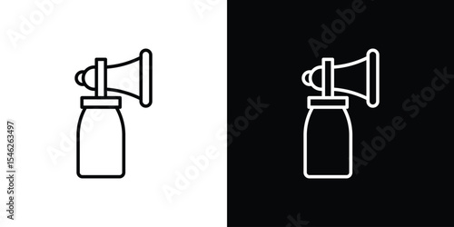 Air horn icon in black. flat graphic vector icon