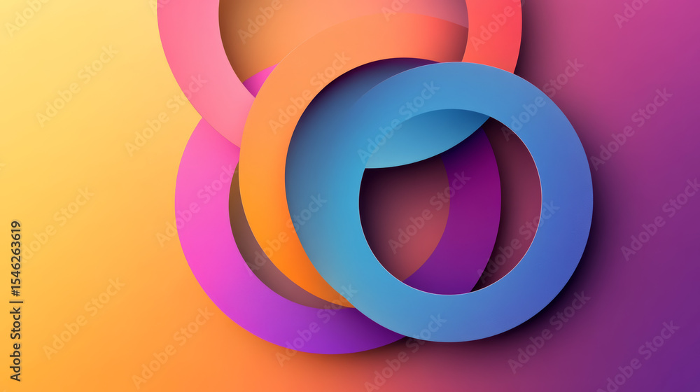 Overlapping Circles Illustration Symbolizing Teamwork Synergy and Collaboration Overlapping Circles Illustration Symbolizing Teamwork Synergy and Collaboration