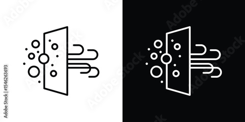 Air purification icon in black. flat graphic vector icon