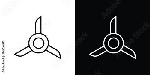 Airscrew icon in black. flat graphic vector icon
