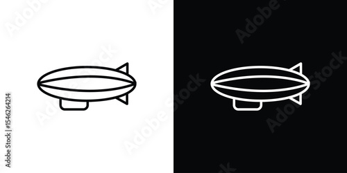 Airship icon in black. flat graphic vector icon