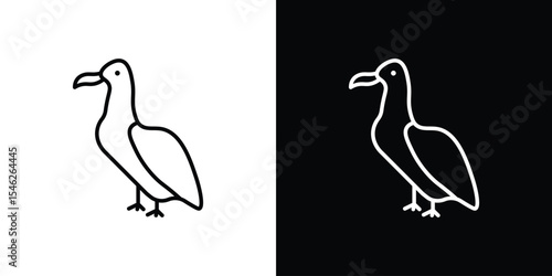 Albatross icon in black. flat graphic vector icon