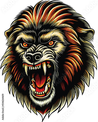 ferocious aggressive angry animal vector design