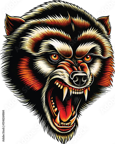 ferocious aggressive angry animal vector design