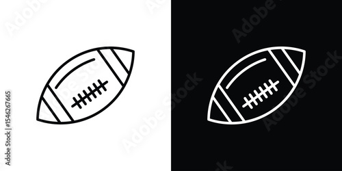 American Football ball icon in black. flat graphic vector icon